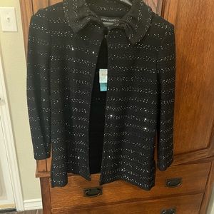 Womens XS Ming Wang black jacket w/sequins